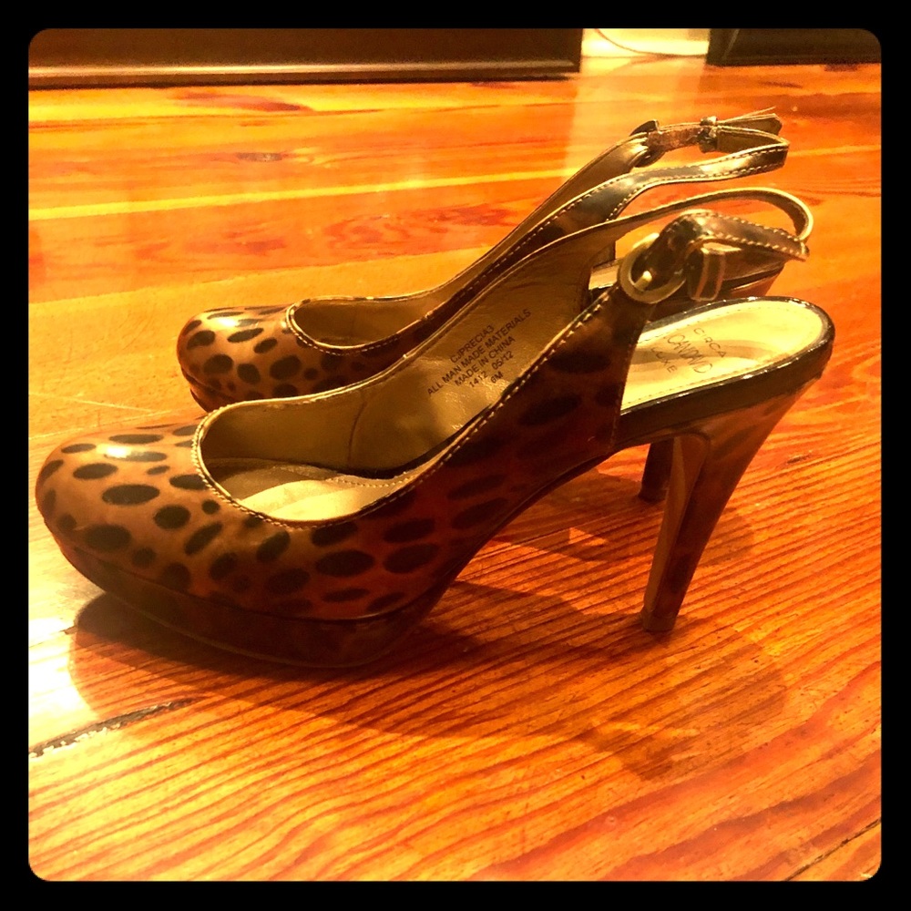 Joan & David Leopard Print Slingback Heels